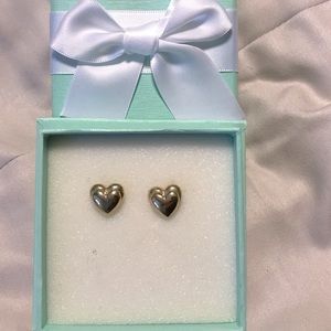 Goldtone 3D Heart Earrings